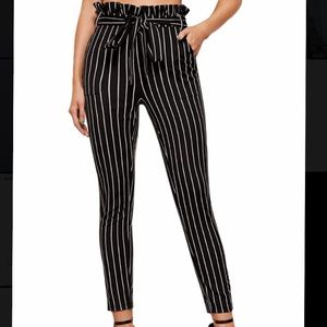 Striped Paper Bag pants